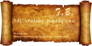 Tótfalusi Boglárka névjegykártya